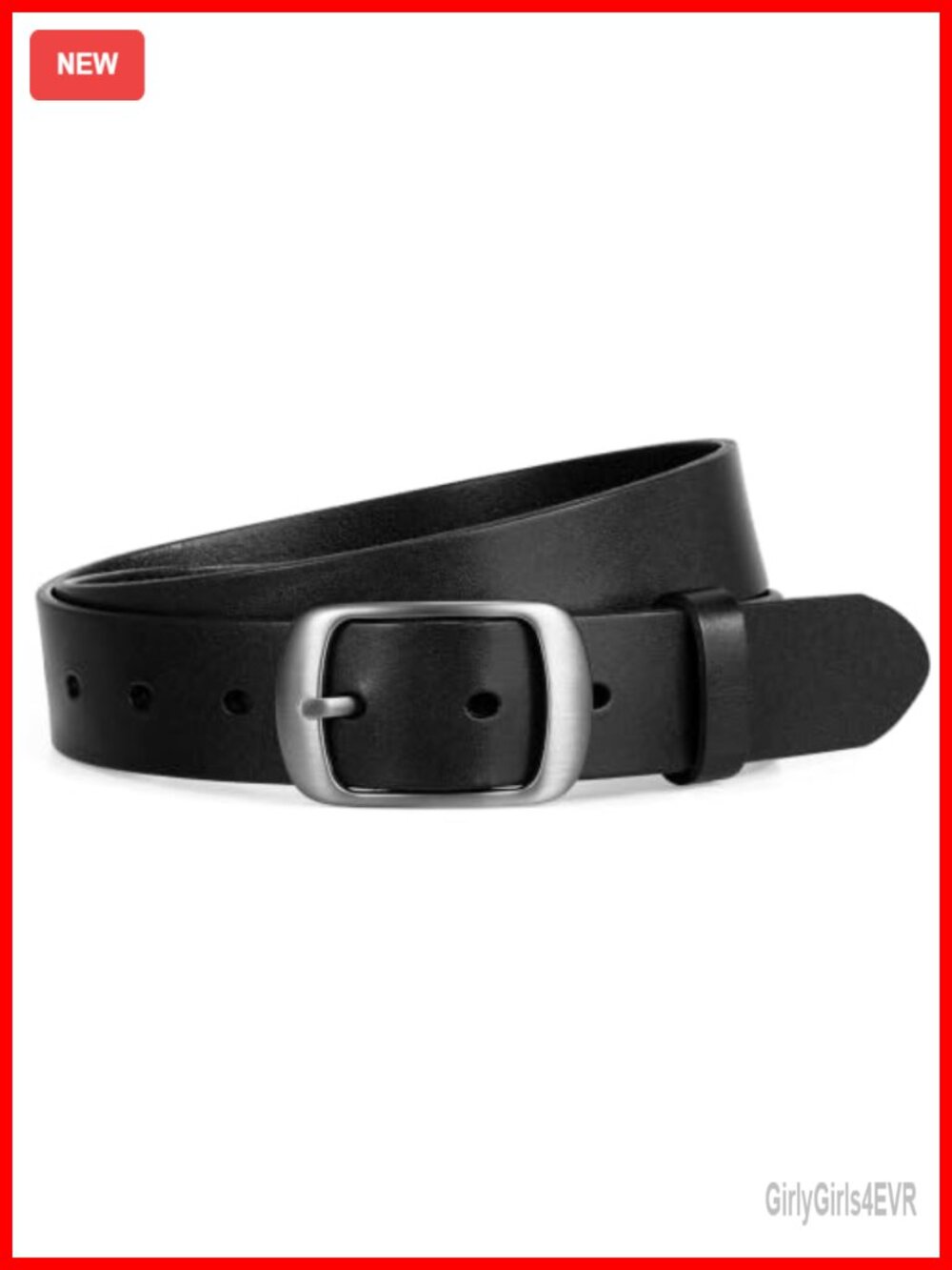 Women's Full Grain Genuine Leather Belt Pin Buckle Casual Waist Belt